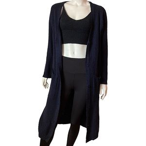 Long Navy Knitted Cardigan